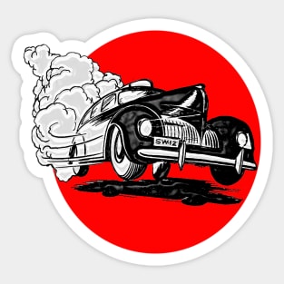 Old car at speed Sticker